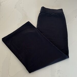 Lands End Starfish Wide Leg Joggers Pants Athletic Mid Rise Black Size XL